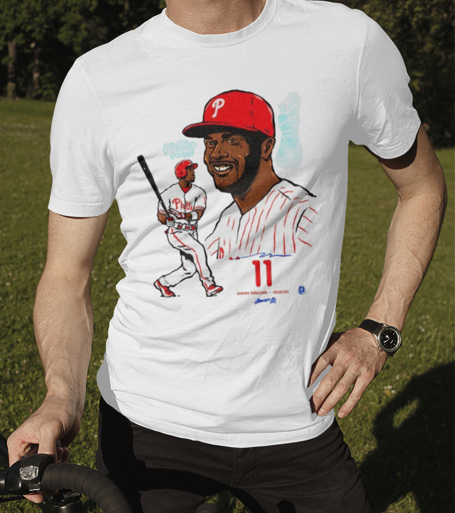 Jimmy Rollins 11 Philadelphia Phillies MLB Baseball Cartoon Phillies Player T-Shirt