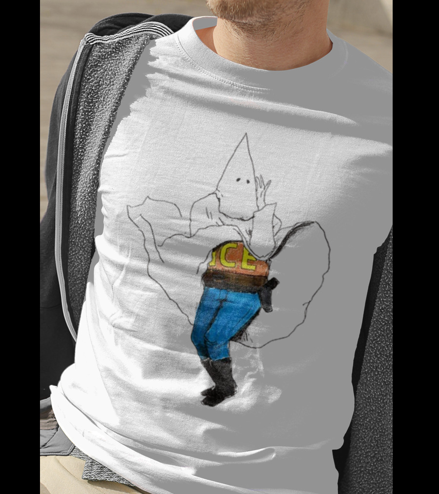 KKK ICE Satirical Commentary Political Statement T-Shirt