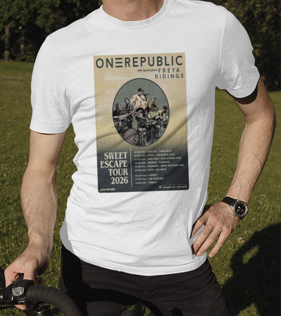 ONEREPUBLIC Sweet Escape Tour Australia New Zealand 2026 Special Guest Freya Ridings T-Shirt