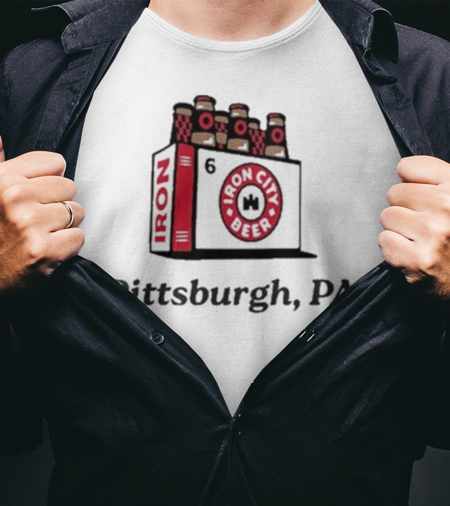 Pittsburgh PA Iron City Beer 6 Pack T-Shirt