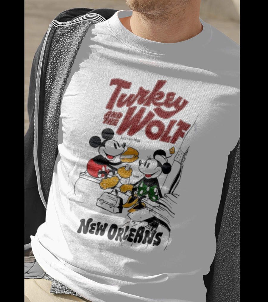 Turkey And The Wolf Mickey Mouse Minnie Mouse New Orleans Cheese T-Shirt