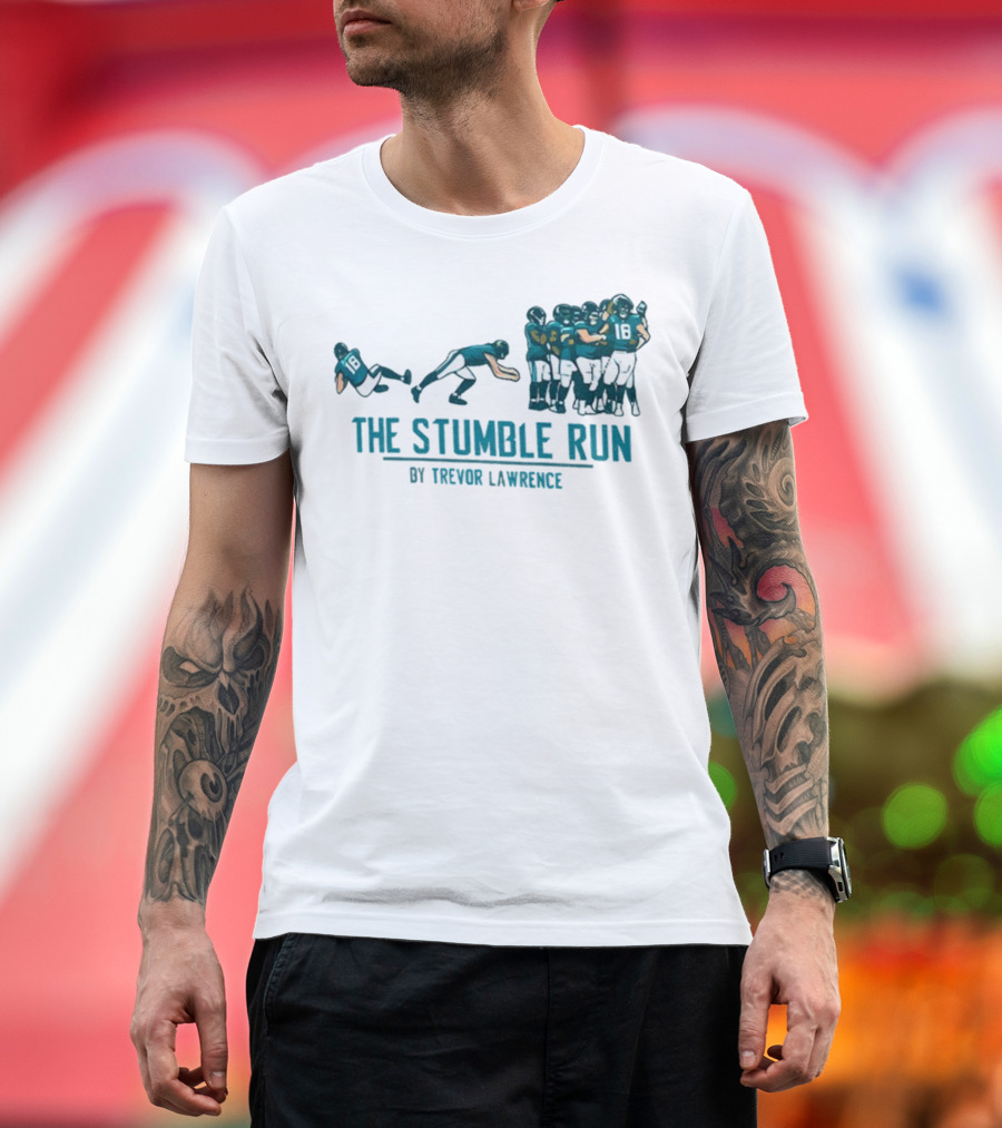 The Stumble Run By Trevor Lawrence Jacksonville Jaguars Football 2025 T-Shirt