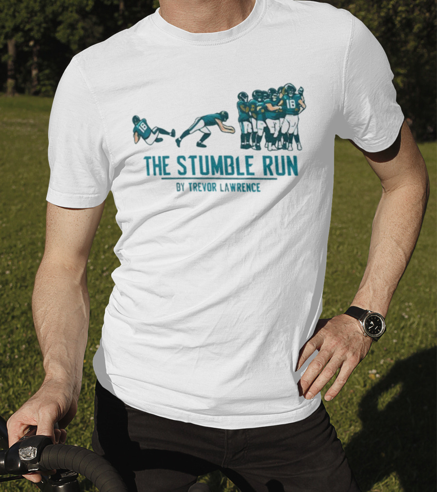 The Stumble Run By Trevor Lawrence Jacksonville Jaguars Football 2025 T-Shirt