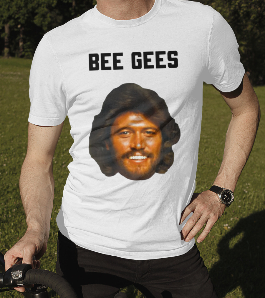 Barry Gibb Bee Gees Iconic Face Retro 70s Style T-Shirt