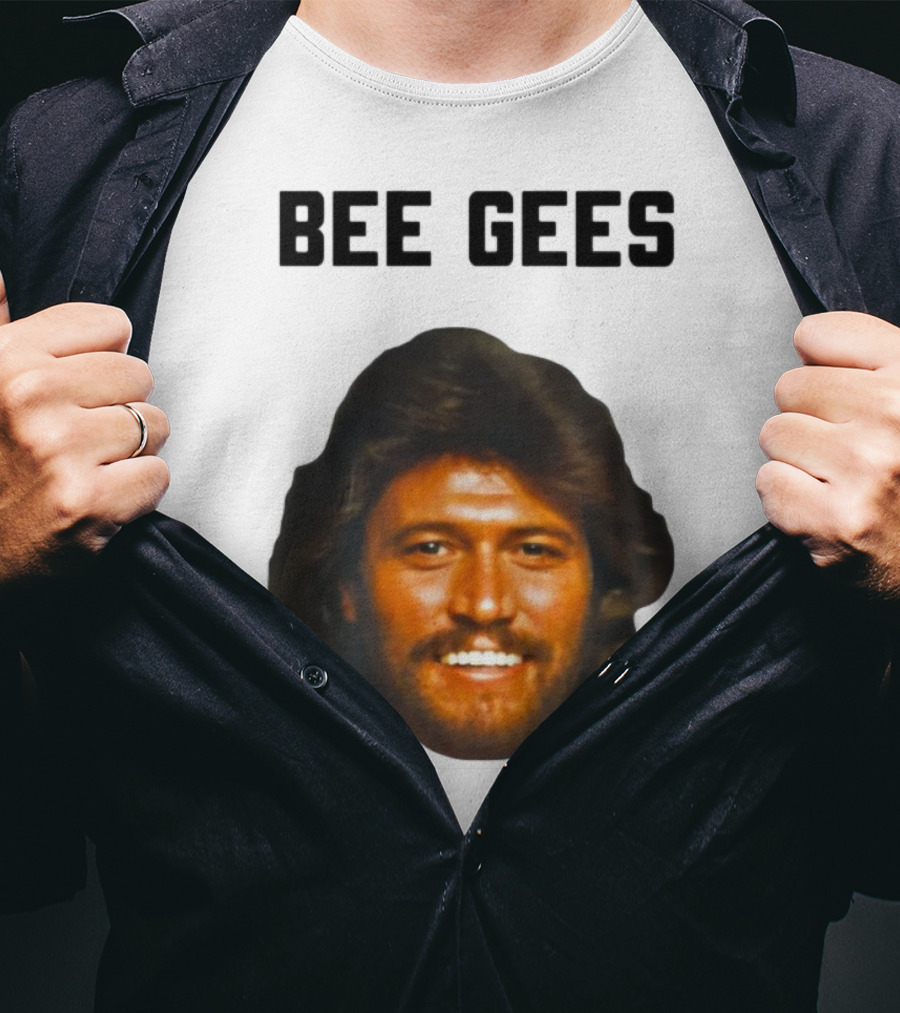 Barry Gibb Bee Gees Iconic Face Retro 70s Style T-Shirt