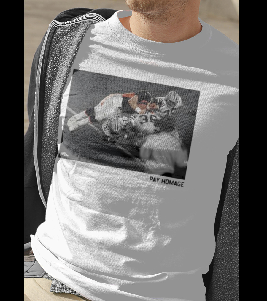 Denver Broncos John Elway Ash Pay Homage Iconic Football Moment T-Shirt