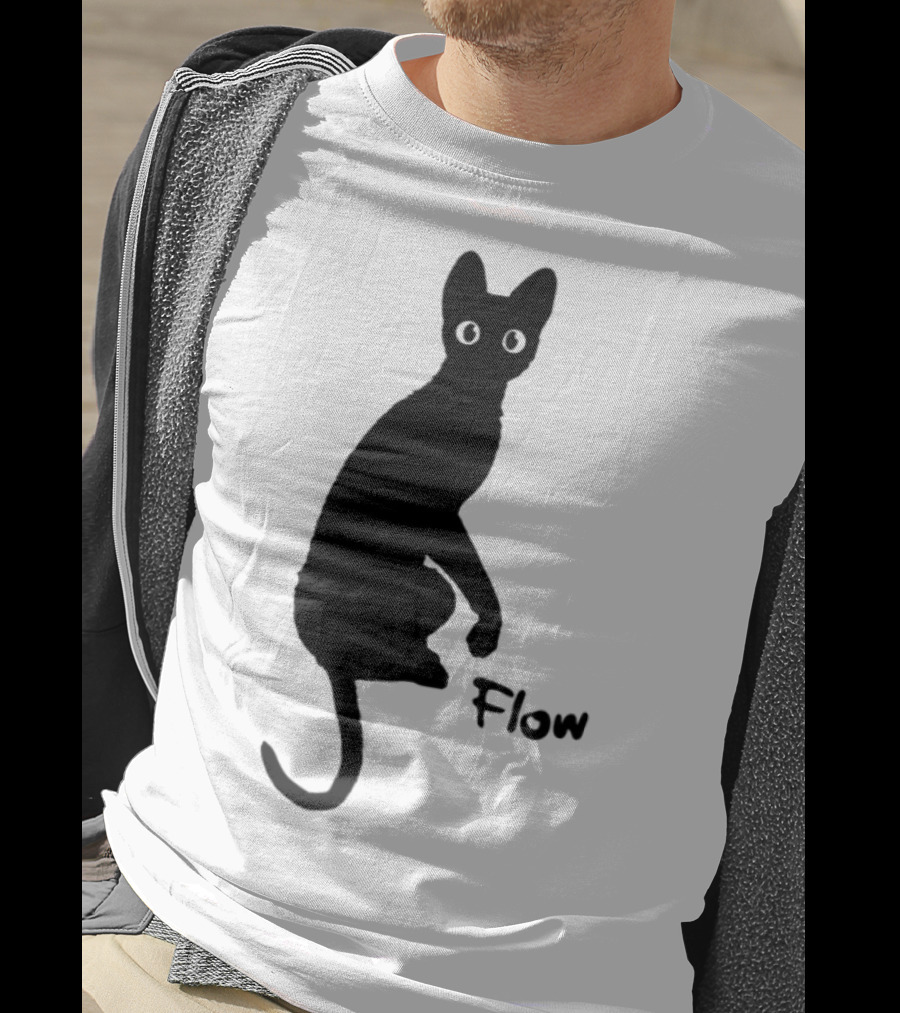 Flow Movie India Ink Cat Silhouette T-Shirt