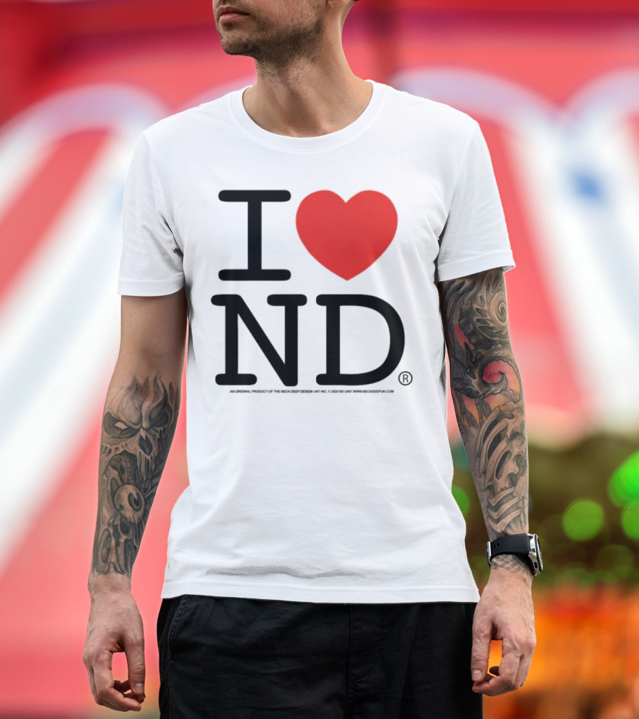 I Heart ND Red Heart Graphic T-Shirt