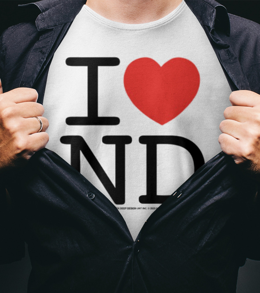 I Heart ND Red Heart Graphic T-Shirt