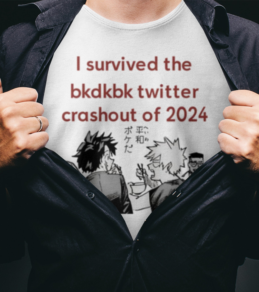 I Survived The Bkdkbk Twitter Crashout Of 2024 Manga Style Duo Scene T-Shirt