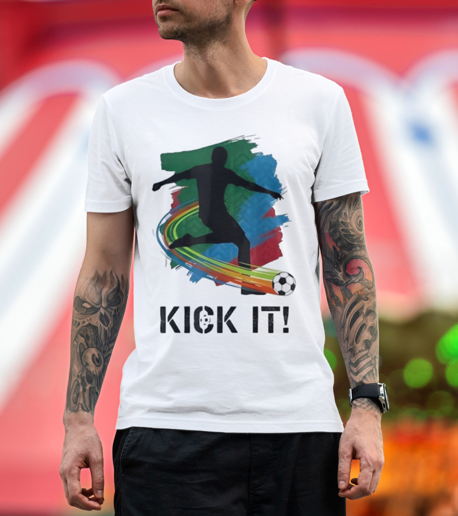 Kick It Soccer Player Rainbow Trail T-Shirt