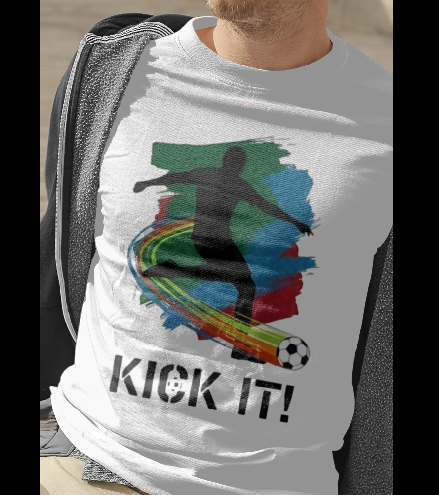 Kick It Soccer Player Rainbow Trail T-Shirt