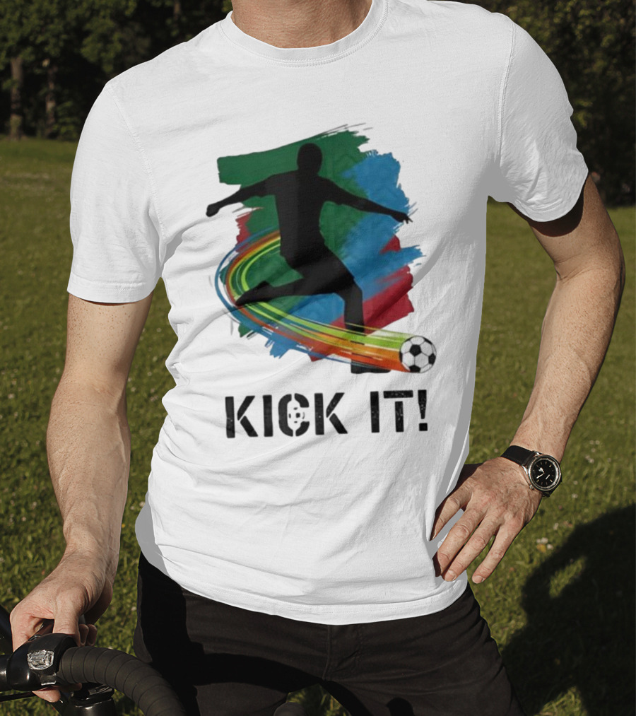 Kick It Soccer Player Rainbow Trail T-Shirt