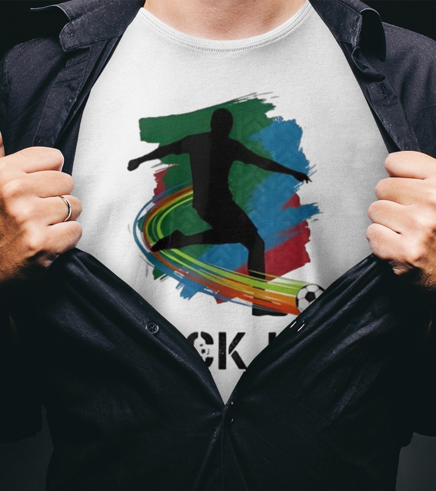 Kick It Soccer Player Rainbow Trail T-Shirt