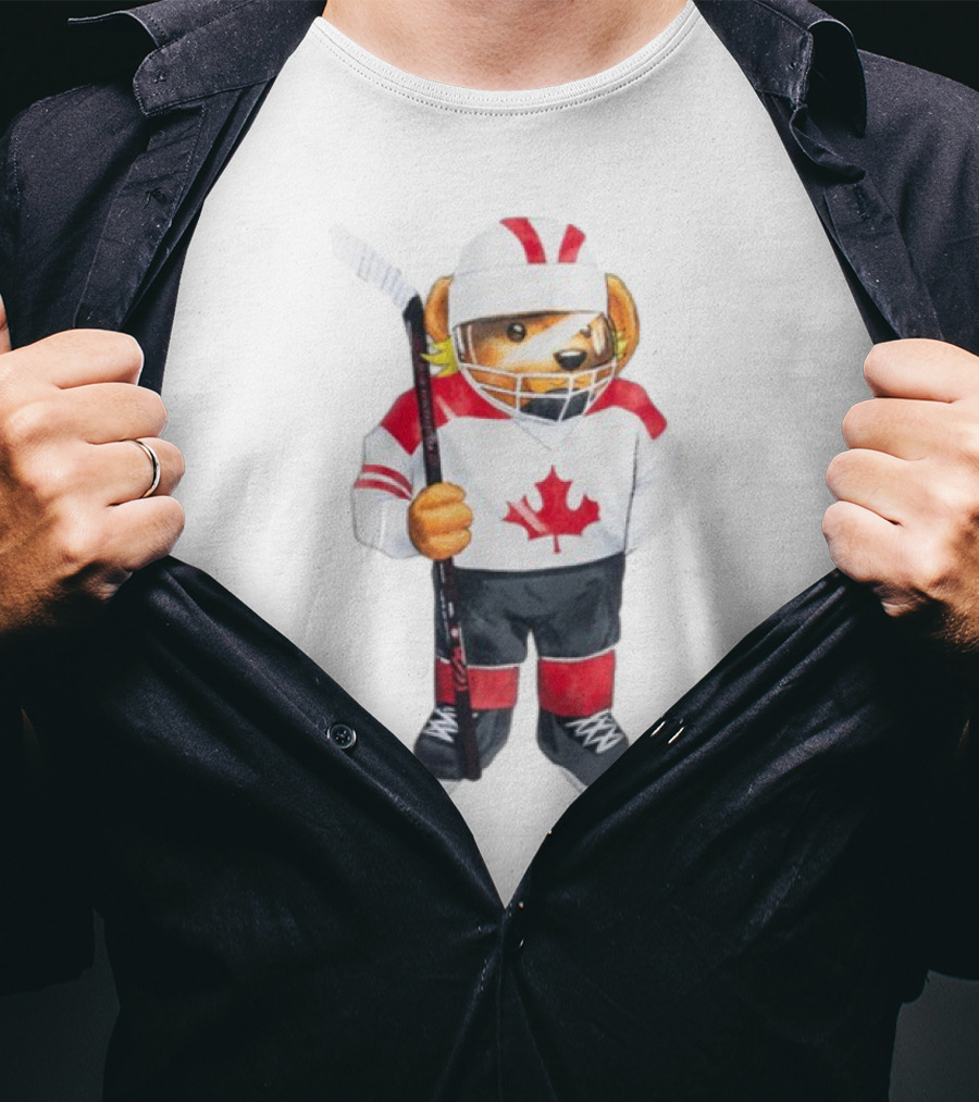 Marketstudios Market X Sherwood Canada Bear Hockey Player T-Shirt