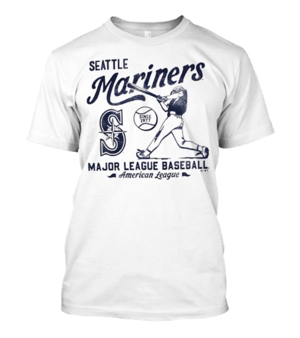 Seattle Mariners Major League Baseball Regional Foundation Slogan Player Silhouette T-Shirt