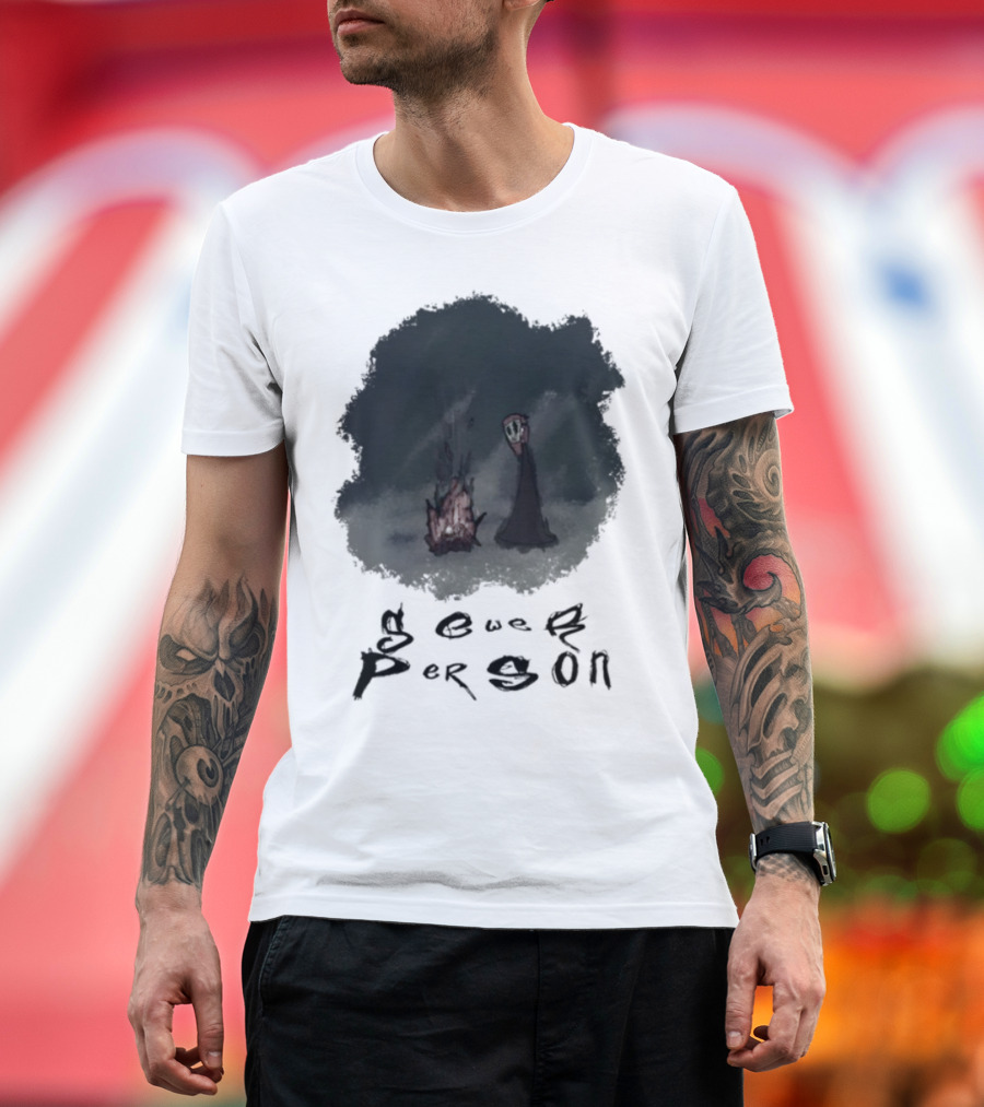 Sewerperson Campfire Mountain Forest Scene T-Shirt