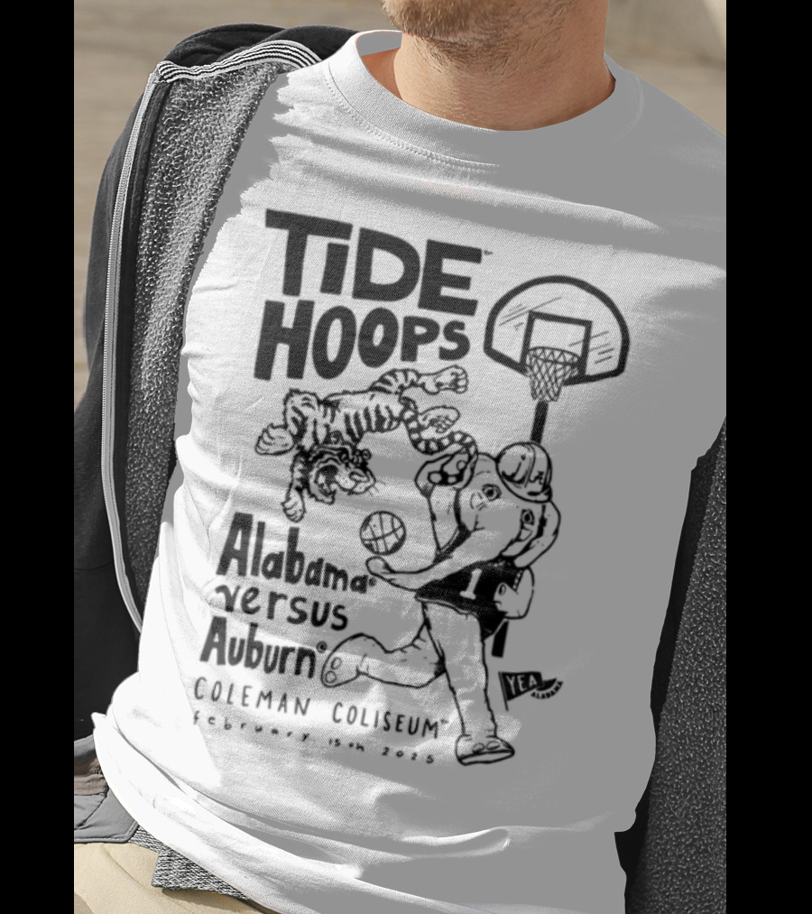 Tide Hoops Alabama Versus Auburn Basketball Showdown Crimson Night T-Shirt