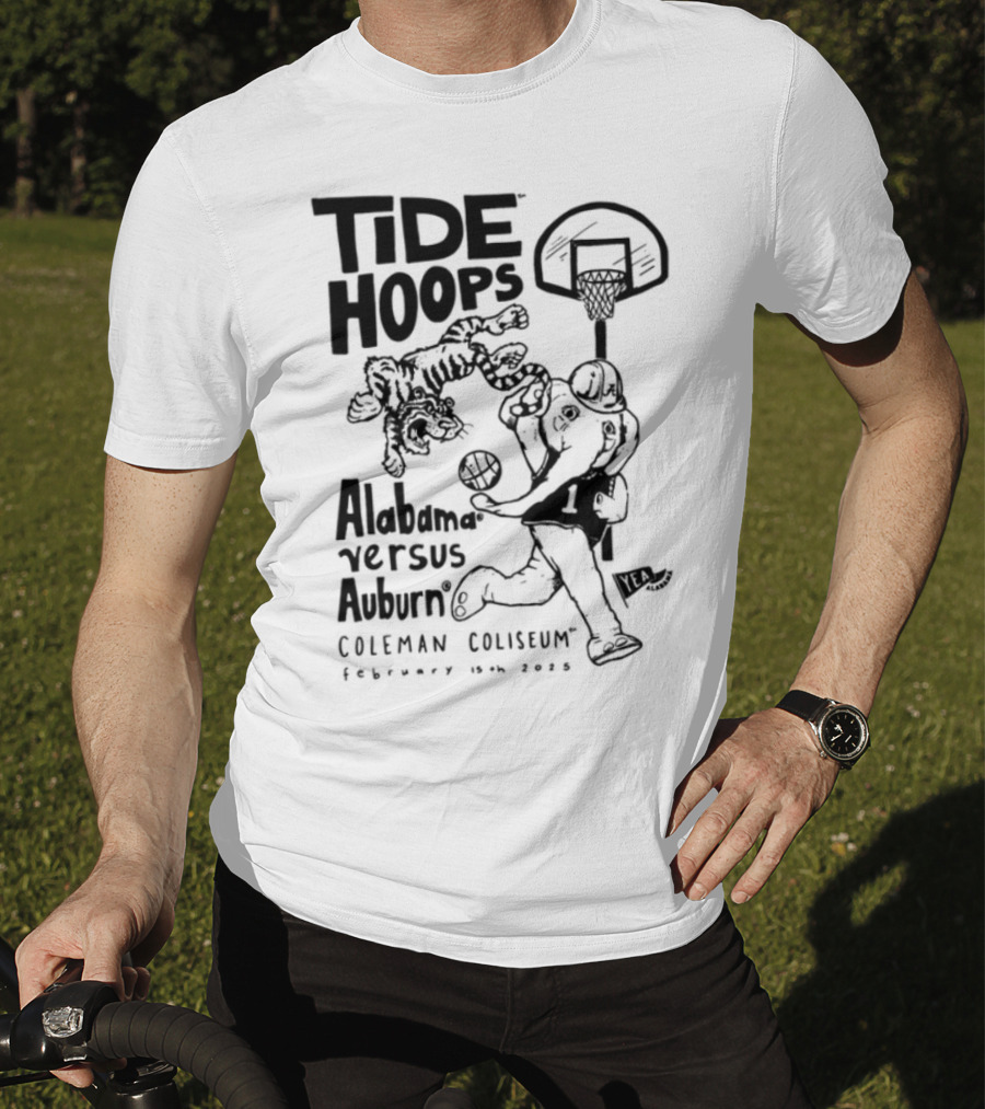 Tide Hoops Alabama Versus Auburn Basketball Showdown Crimson Night T-Shirt