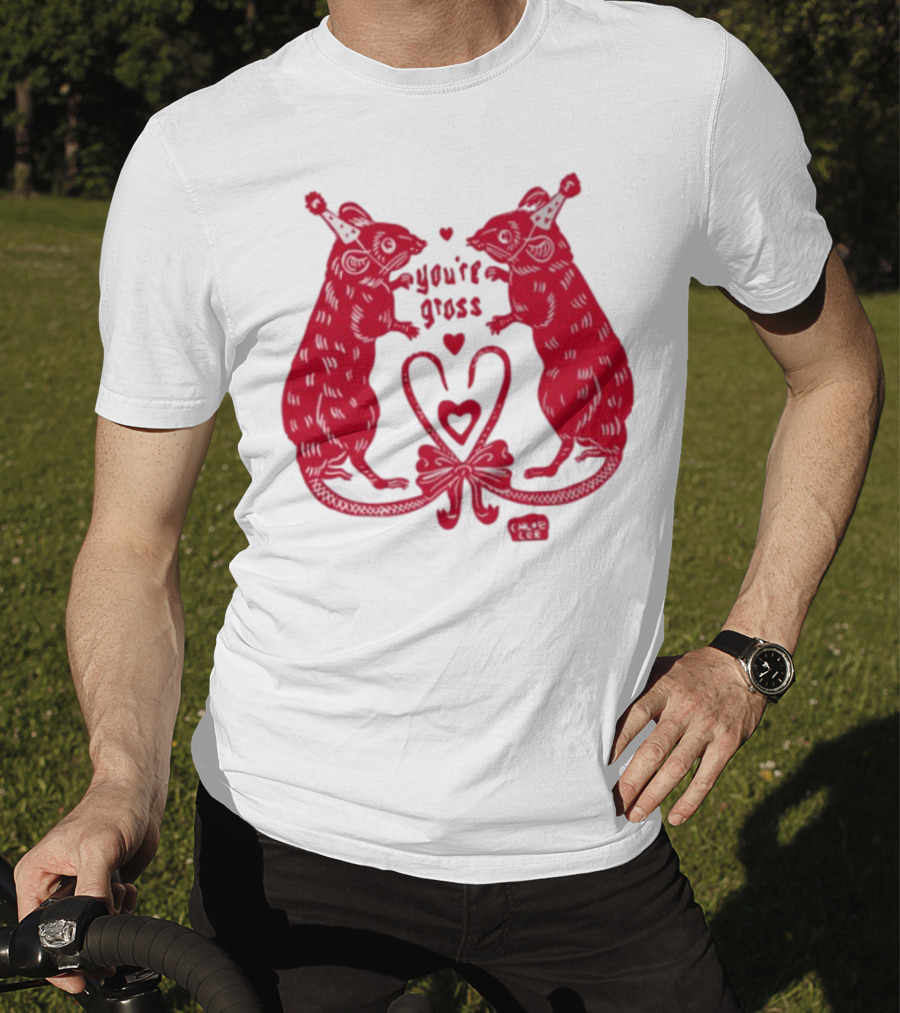 You're Gross Rats Party Hat Love Hearts T-Shirt