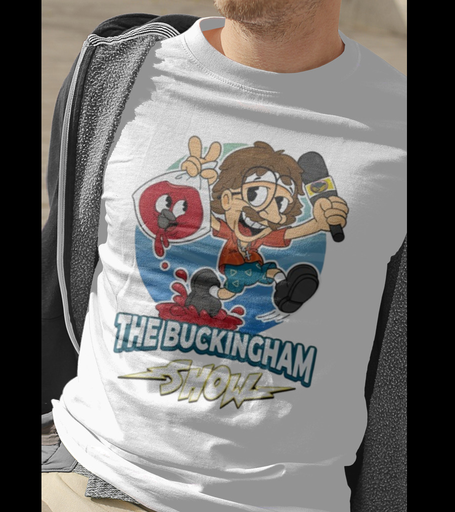 The Buckingham Show Bagged Wine Cartoon Character Fun Adventure T-Shirt