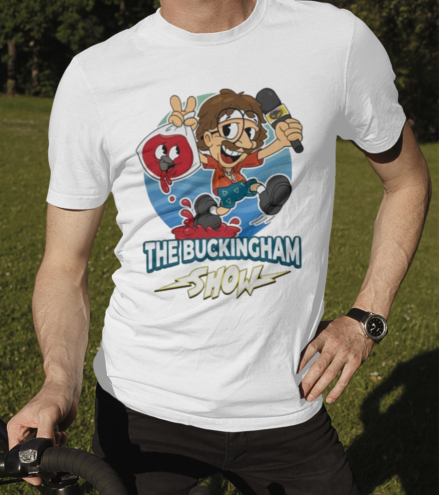 The Buckingham Show Bagged Wine Cartoon Character Fun Adventure T-Shirt