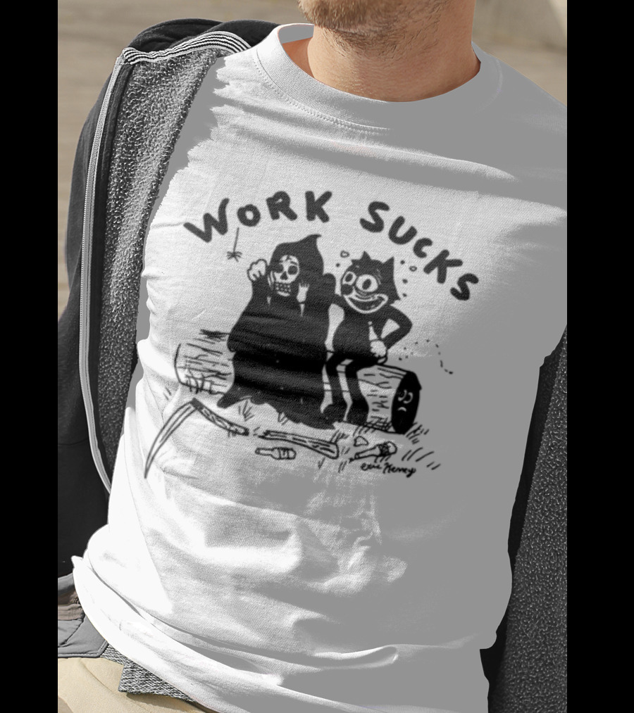 Heavyslime Work Sucks Garfield Monday Blues T-Shirt