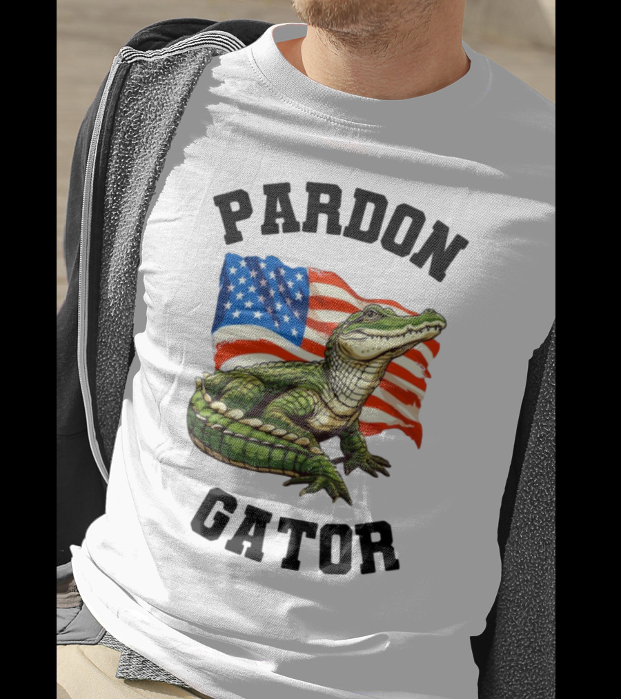 Patriotic American Flag Alligator Pardon Gator T-Shirt