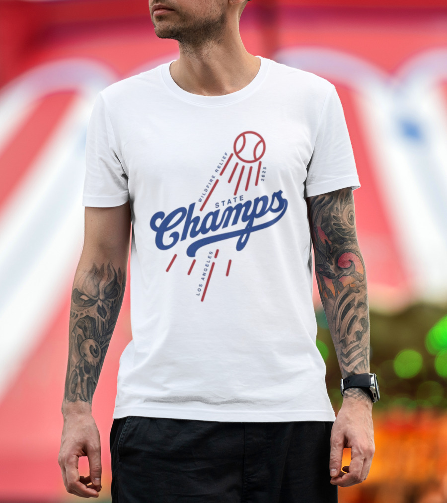 State Champs Wildfire Relief Baseball Event Support T-Shirt