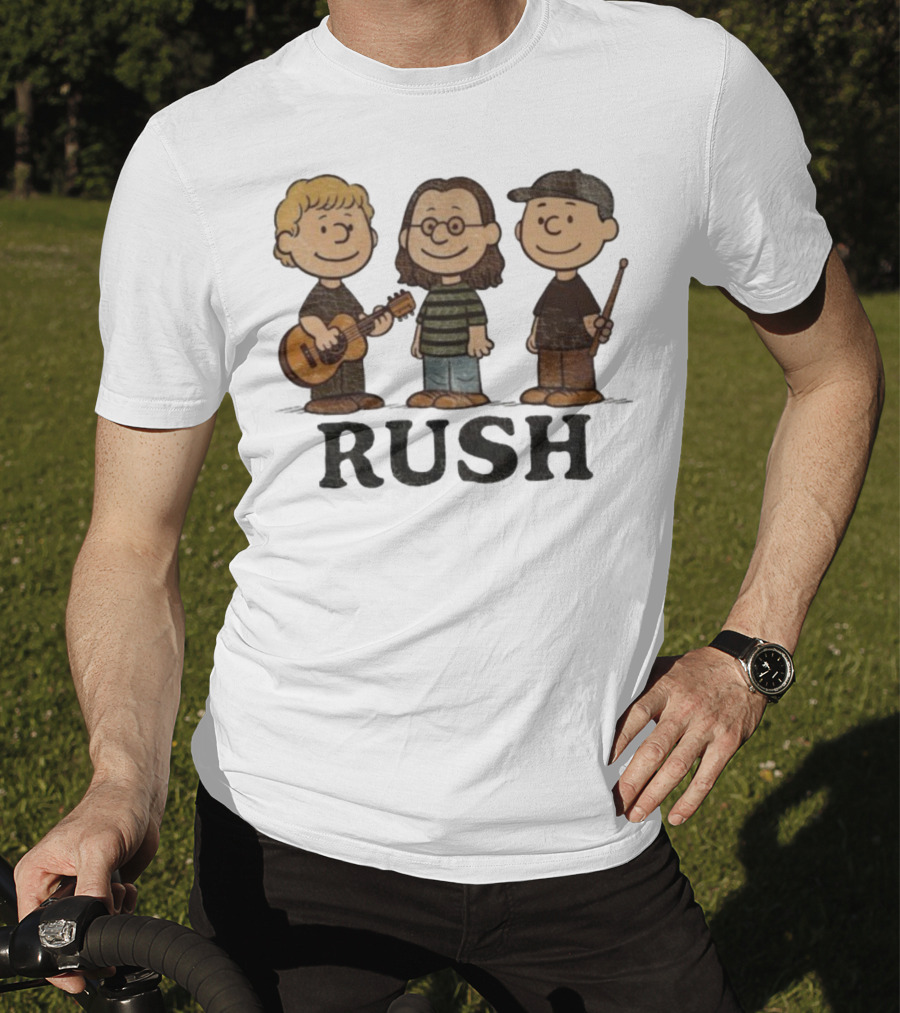 Charlie Brown Peanuts Characters Styled As Rush Band Members T-Shirt