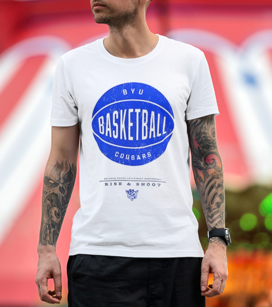BYU Cougars Rise and Shoot Basketball Brigham Young University T-Shirt