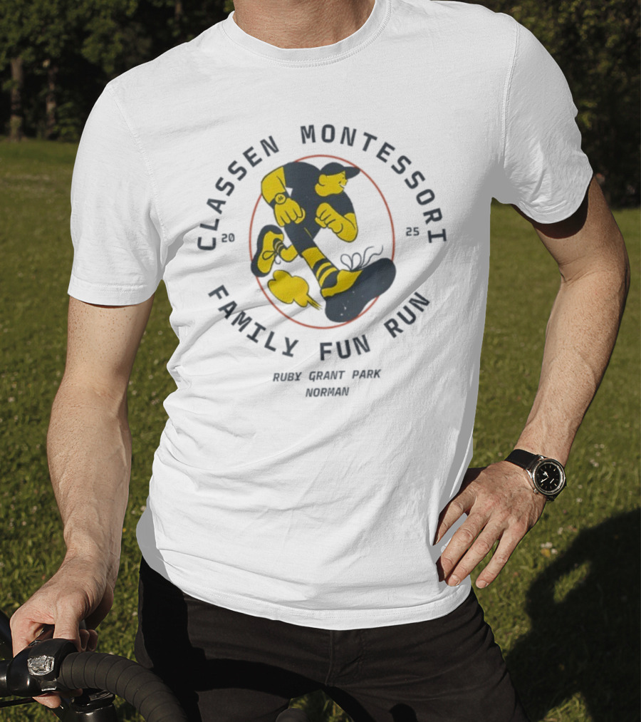 Classen Montessori Family Fun Run 2025 Runnin' Rabbit Ruck Grant Park Norman T-Shirt