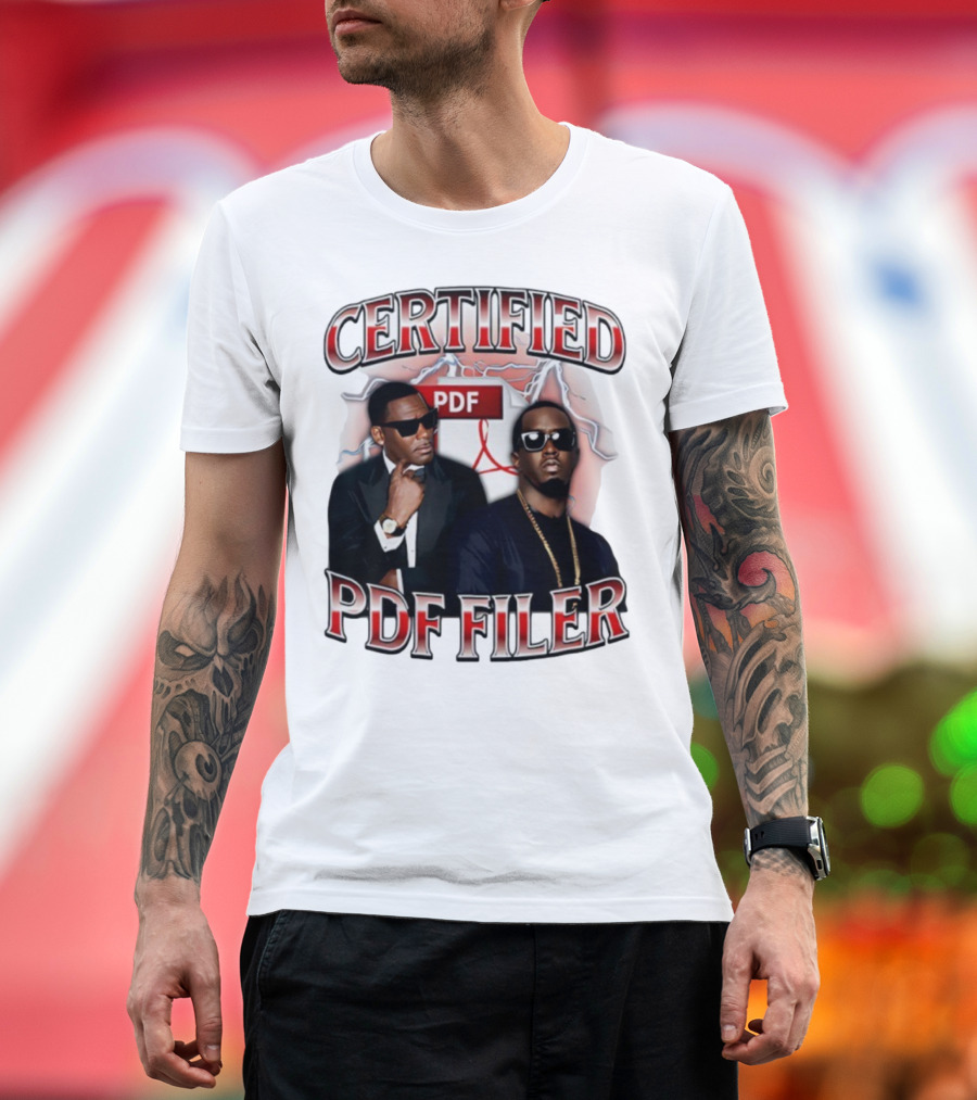 Certified PDF Filer Celebrity Parody With Suits And Sunglasses T-Shirt