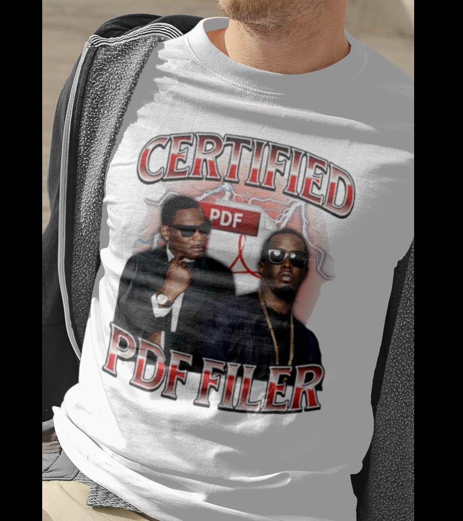 Certified PDF Filer Celebrity Parody With Suits And Sunglasses T-Shirt