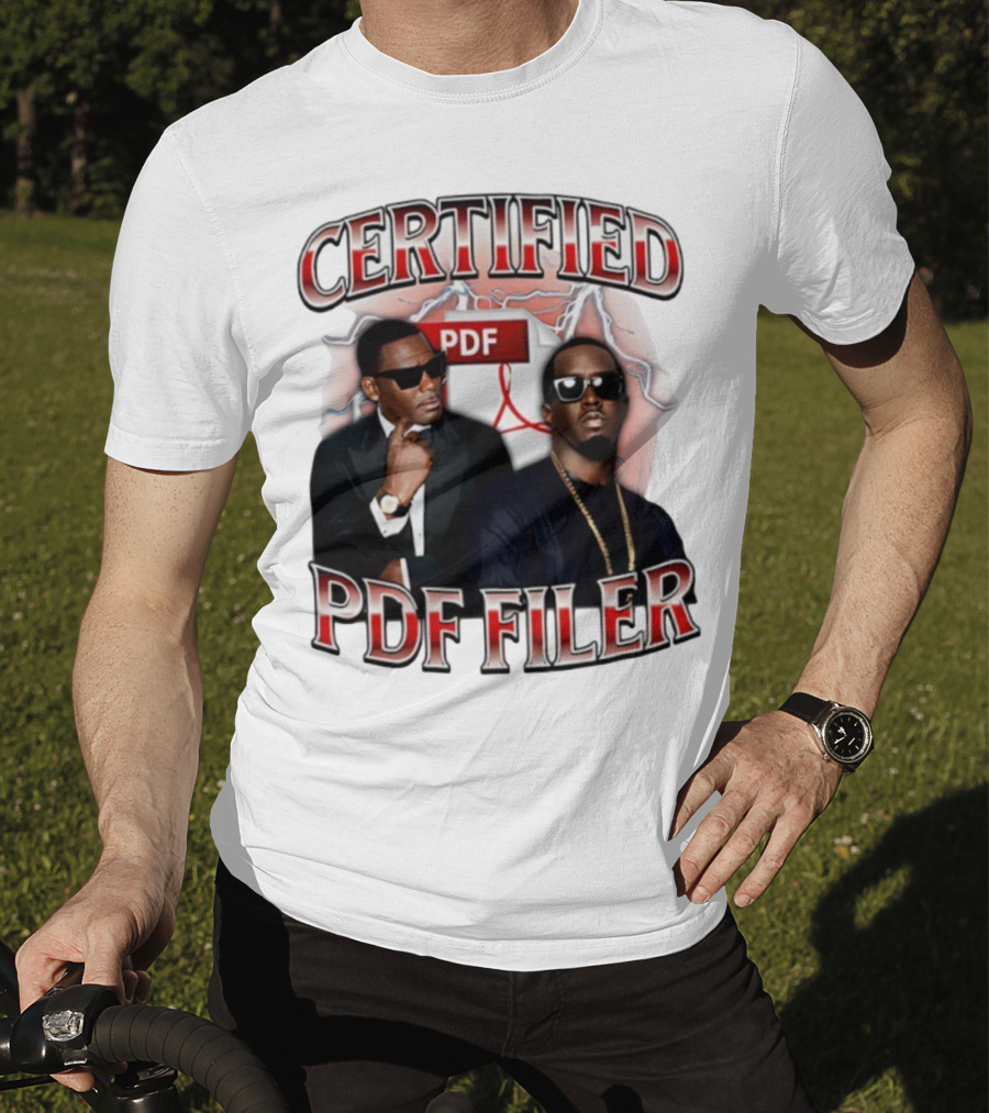 Certified PDF Filer Celebrity Parody With Suits And Sunglasses T-Shirt