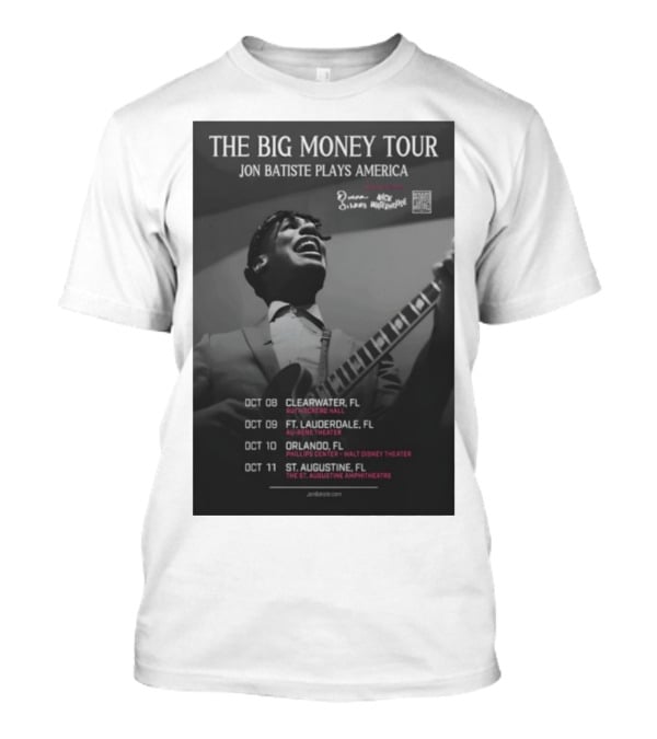 The Big Money Tour Jon Batiste Plays America October 2025 Florida Concert Dates T-Shirt