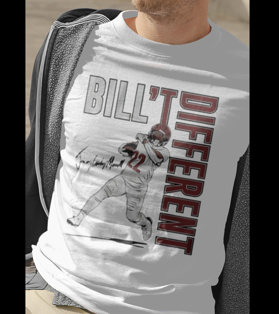 Jacory Croskey-Merritt Bill’t Different Number 22 Football Signature T-Shirt