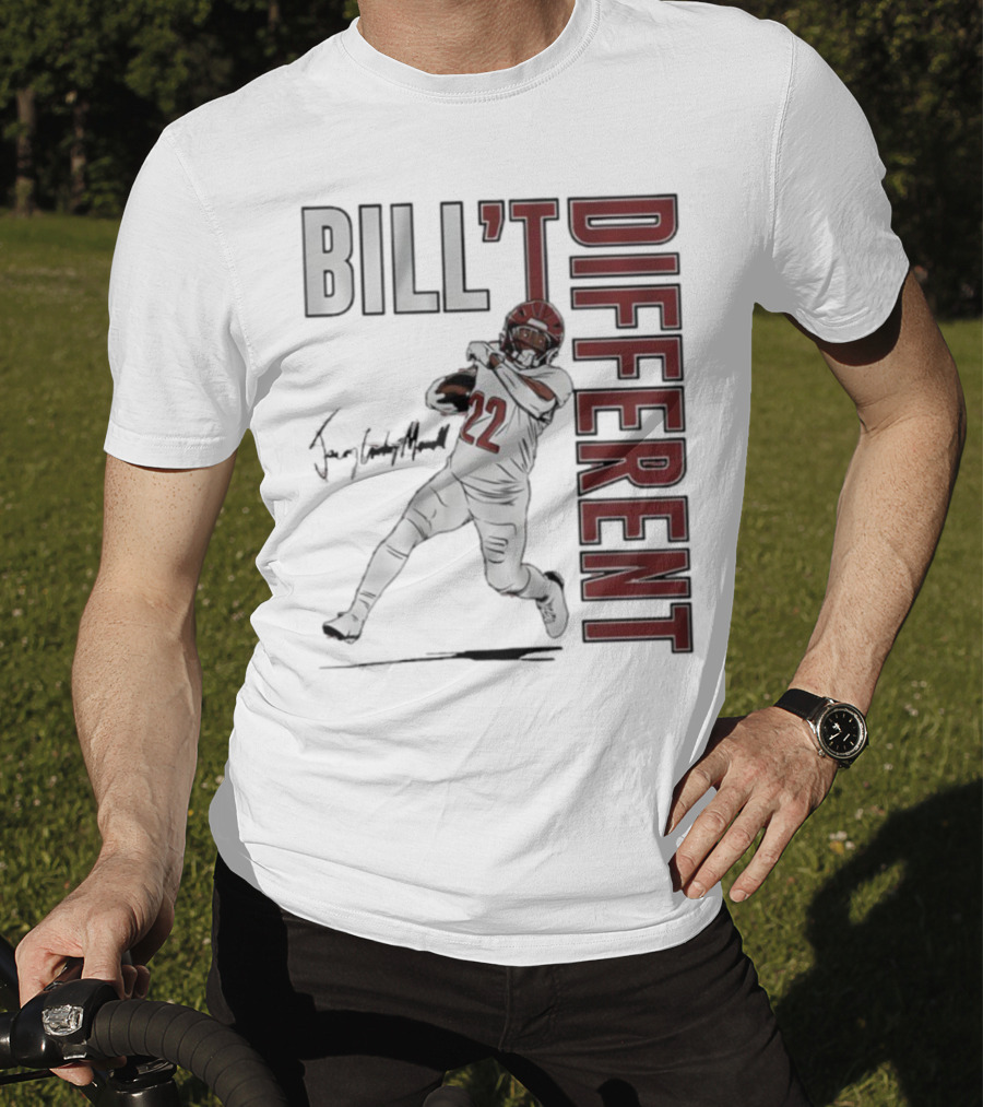 Jacory Croskey-Merritt Bill’t Different Number 22 Football Signature T-Shirt