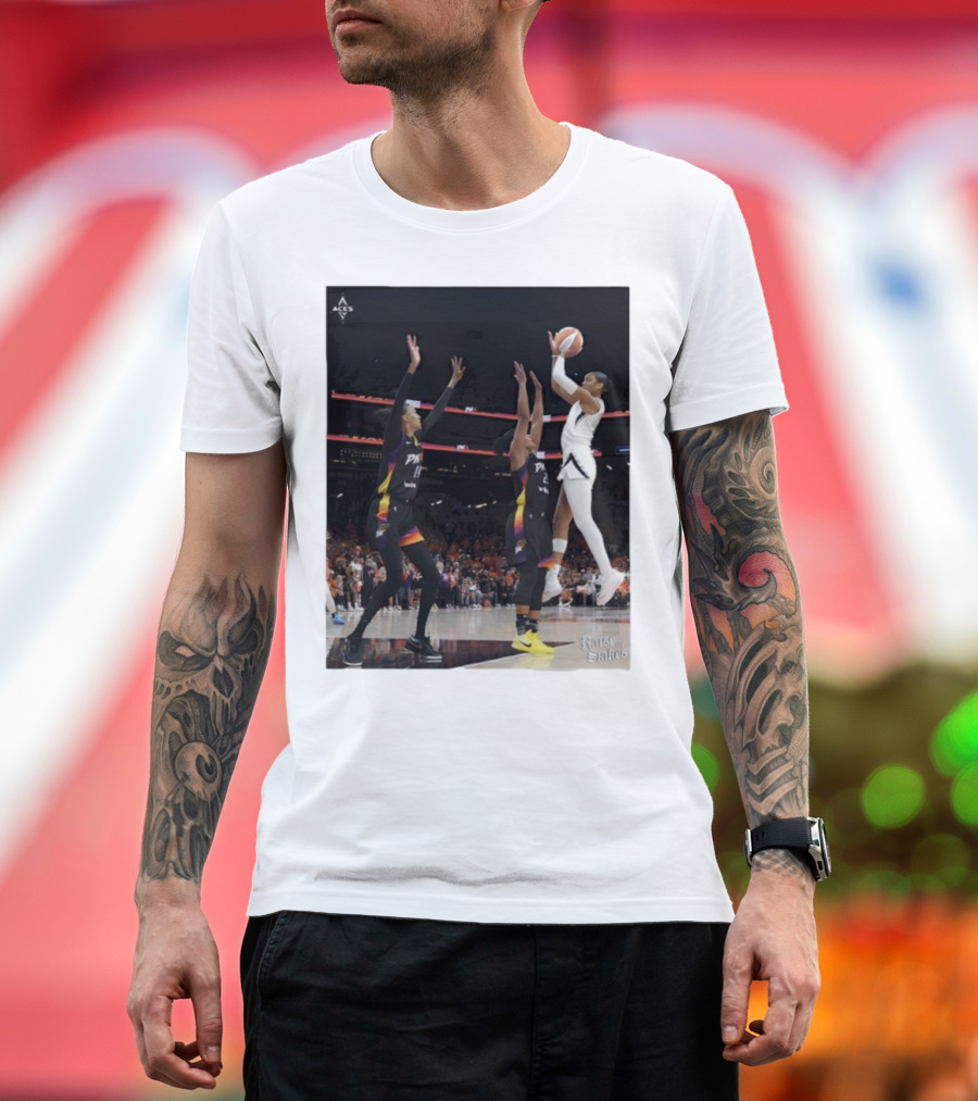 Las Vegas Aces Hang It In The Louvre Basketball Action Shot T-Shirt