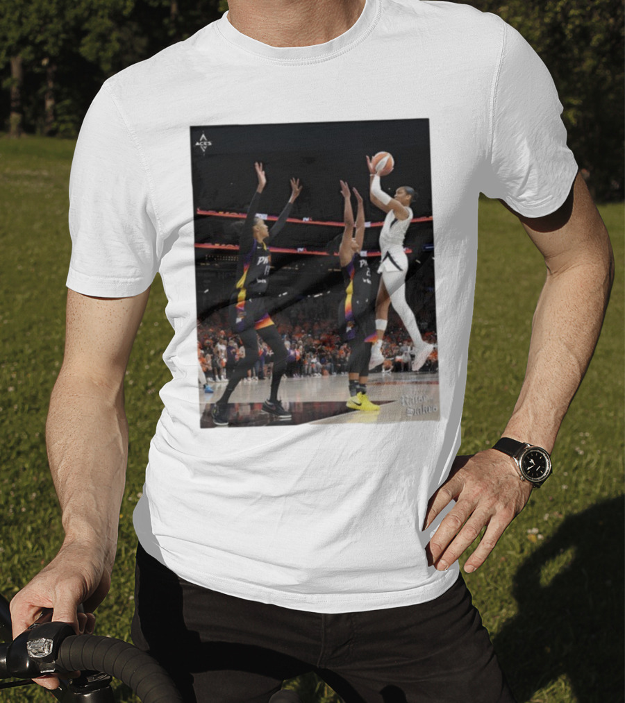 Las Vegas Aces Hang It In The Louvre Basketball Action Shot T-Shirt