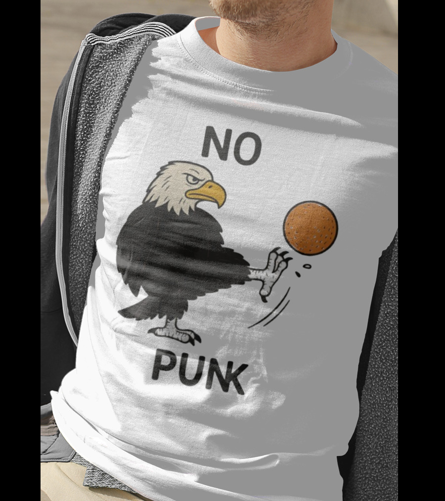 Bald Eagle Kicking Orange Ball No Punk T-Shirt