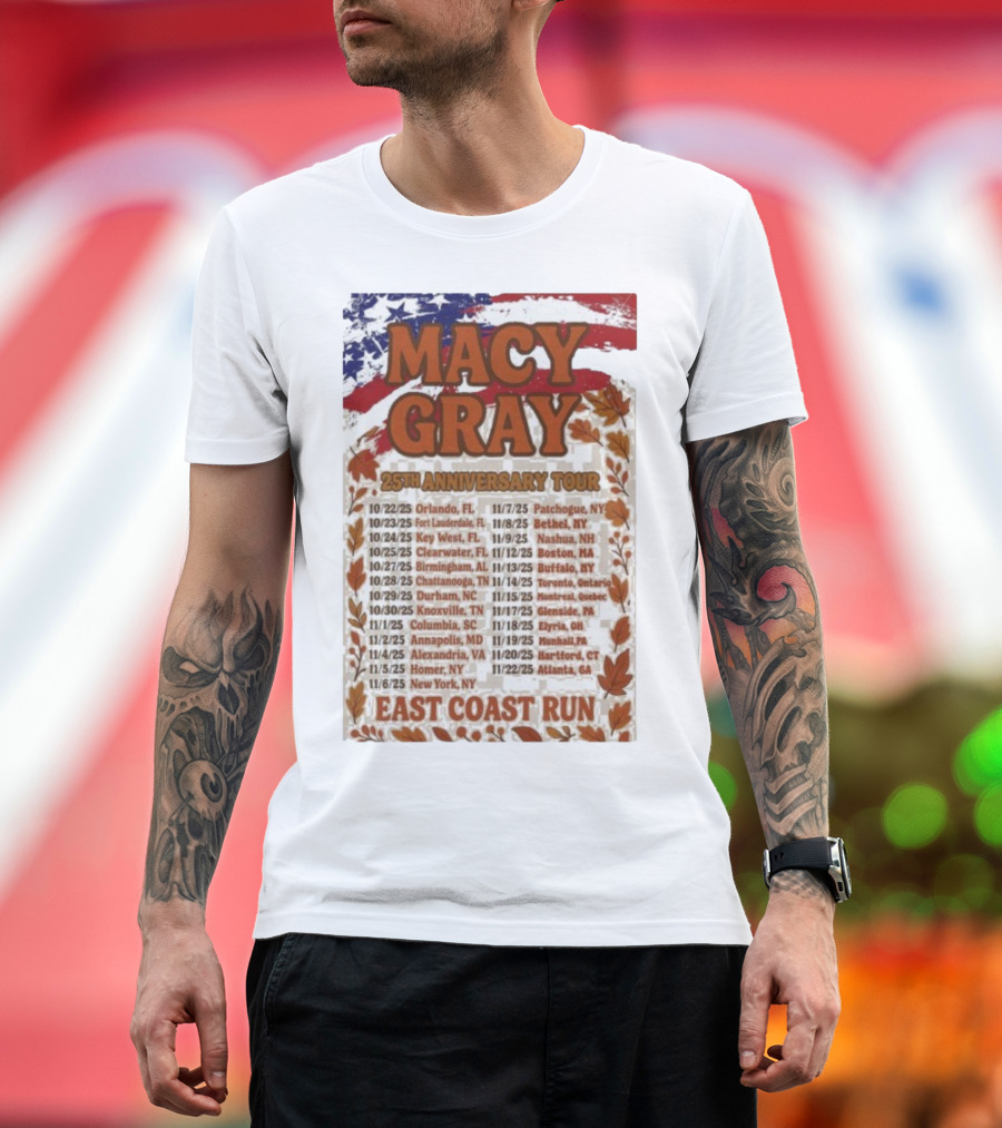 Macy Gray 25th Anniversary Tour 2025 East Coast Run Dates T-Shirt