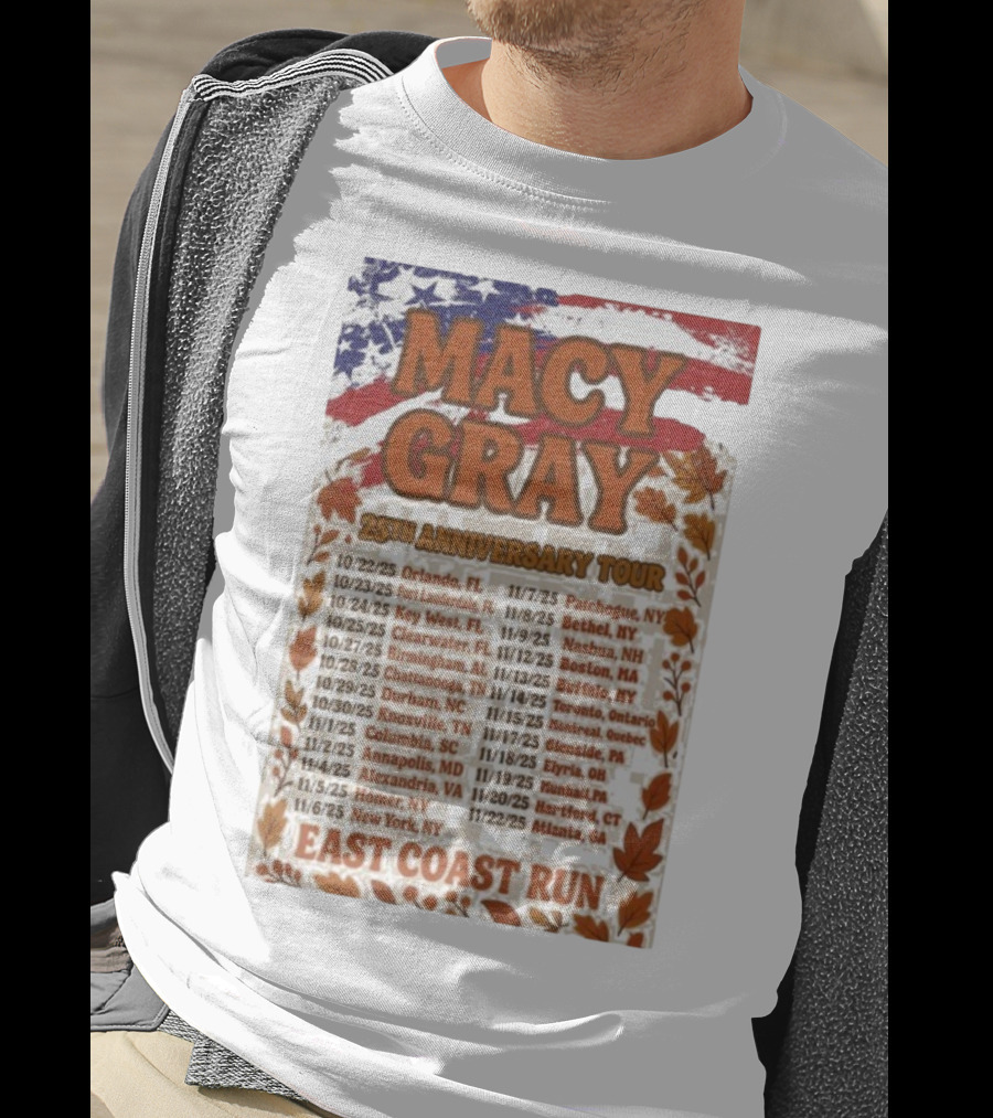 Macy Gray 25th Anniversary Tour 2025 East Coast Run Dates T-Shirt