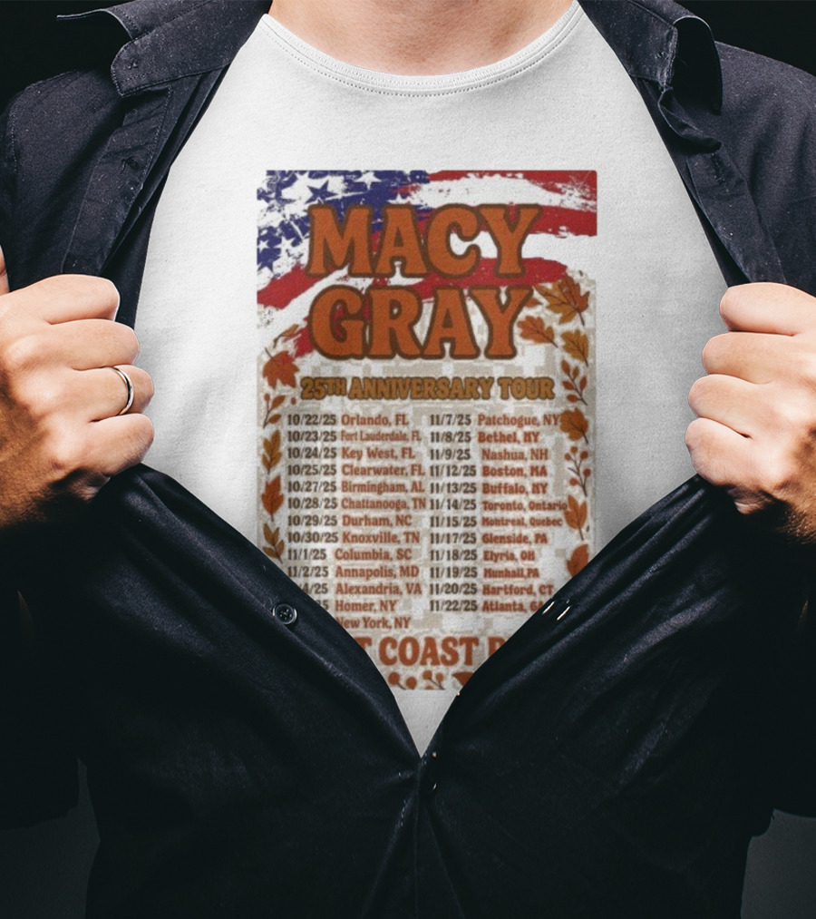 Macy Gray 25th Anniversary Tour 2025 East Coast Run Dates T-Shirt