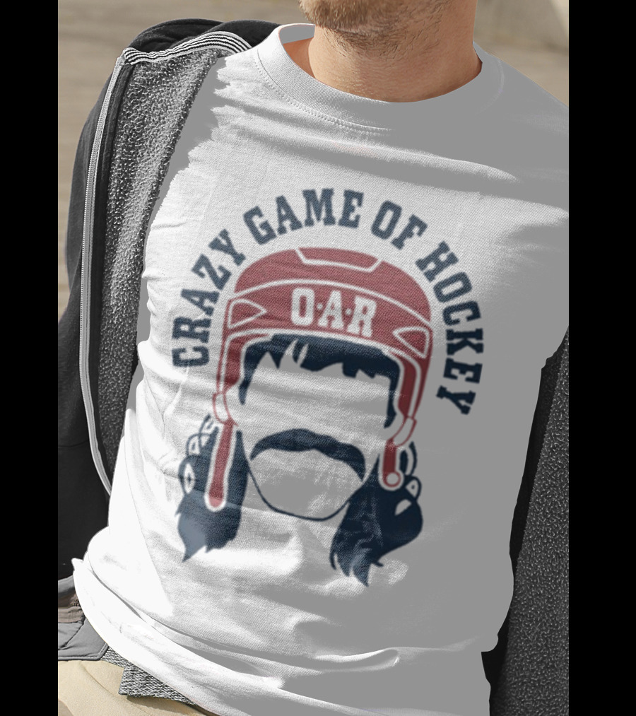 OAR Crazy Game Of Hockey Helmet Retro Style T-Shirt