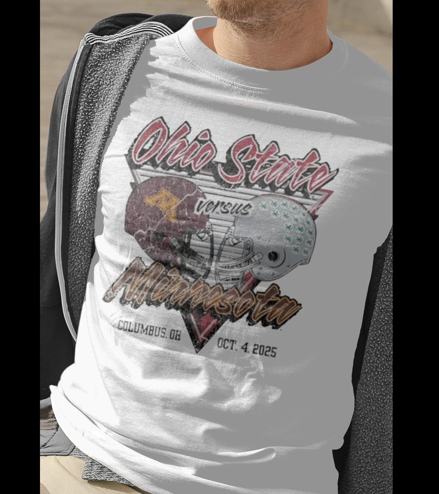 Ohio State Versus Minnesota Football 2025 Game Helmets T-Shirt
