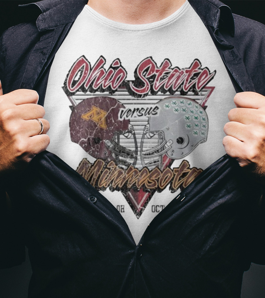 Ohio State Versus Minnesota Football 2025 Game Helmets T-Shirt