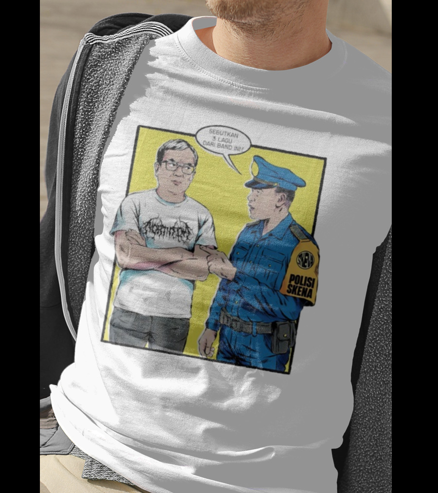 Polisi Skena Sebutkan 3 Lagu Dari Band Ini Meme Comic Interaction T-Shirt