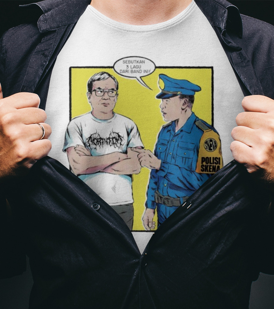 Polisi Skena Sebutkan 3 Lagu Dari Band Ini Meme Comic Interaction T-Shirt