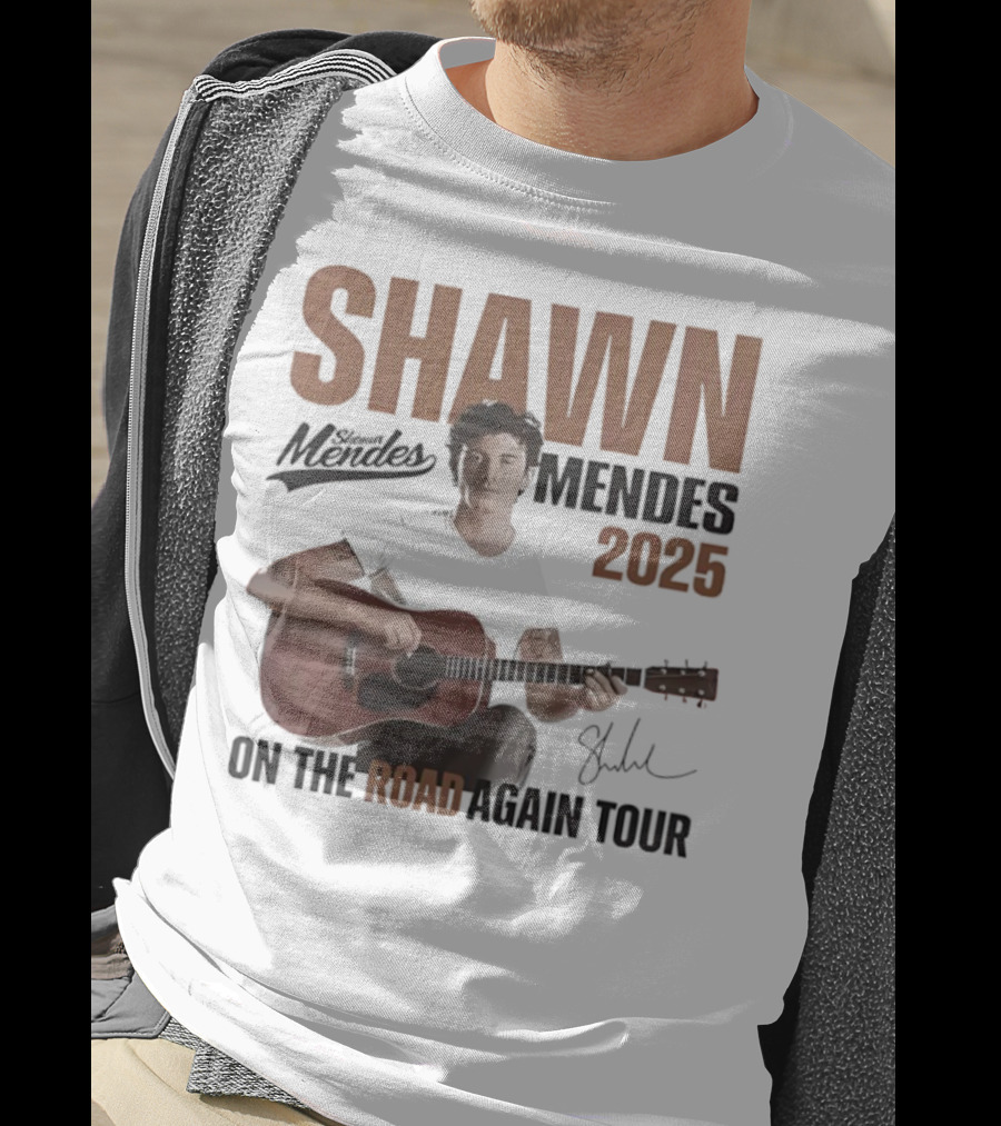 Shawn Mendes 2025 On The Road Again Tour Signature T-Shirt